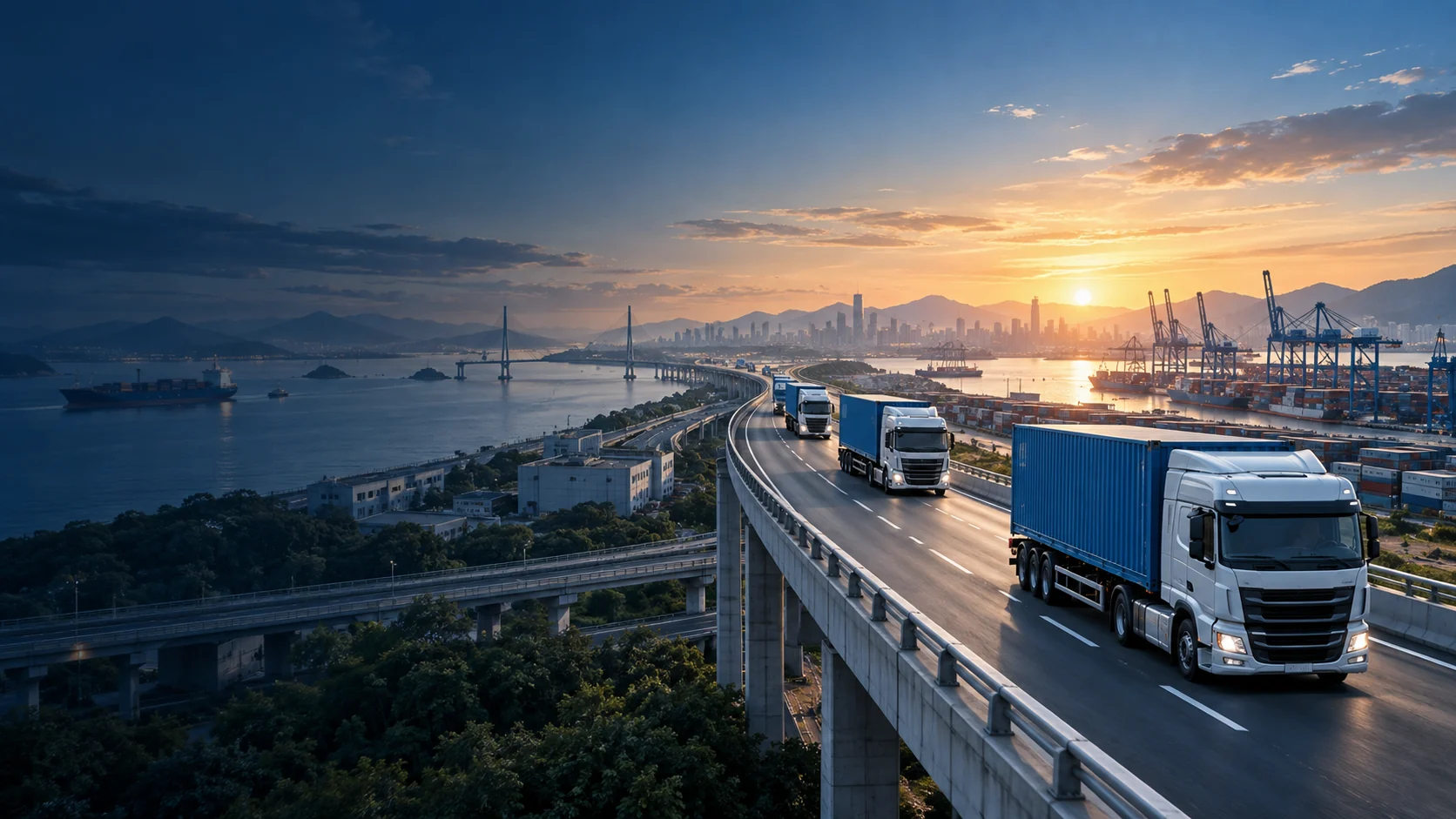 Freight truck continuing a coordinated cargo journey